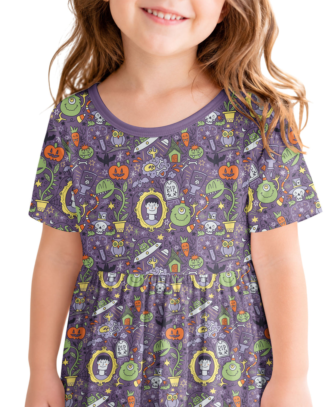 Halloween Monster Fun Bamboo Twirl Dress