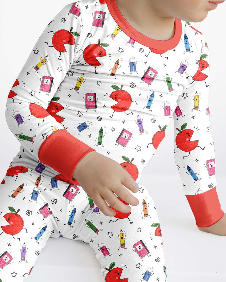 Back To School Chasing Bamboo Two Piece Long Sleeve Pajama Set