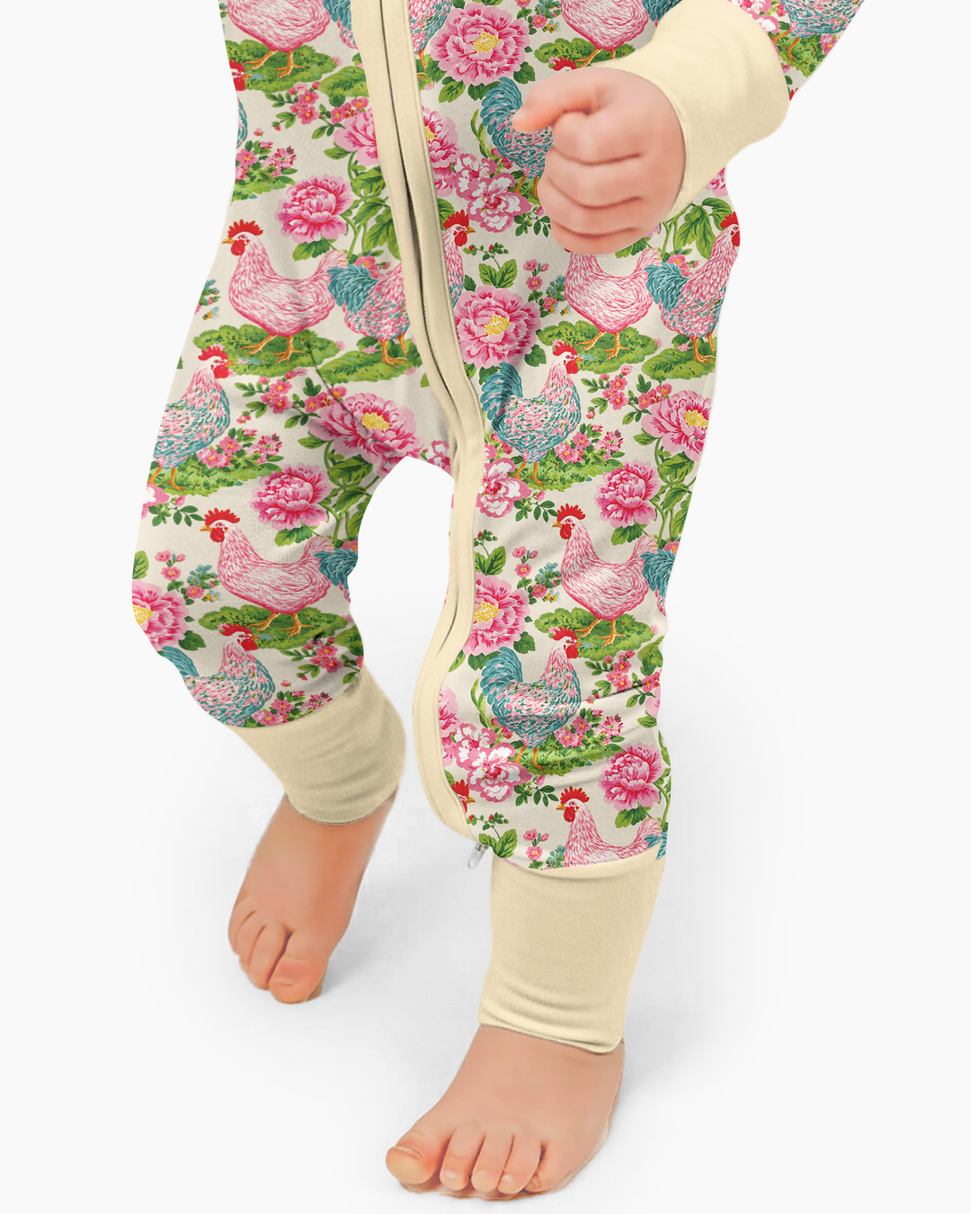 Chicken and Peony Mommy And Me Matching Bamboo Convertible Zippy