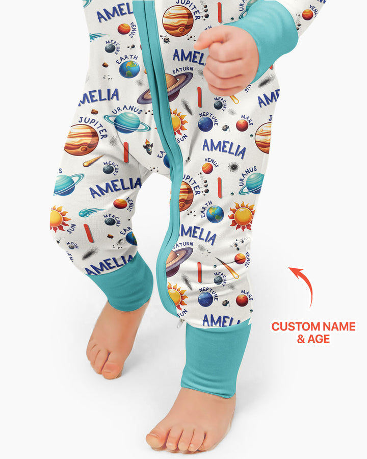 Personalized Birthday Solar System Bamboo Convertible Zippy