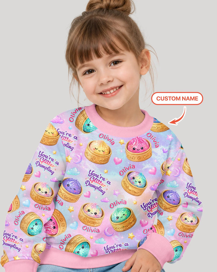 Custom Name You're A Glitter Dumpling Bamboo Crewneck Sweatshirt