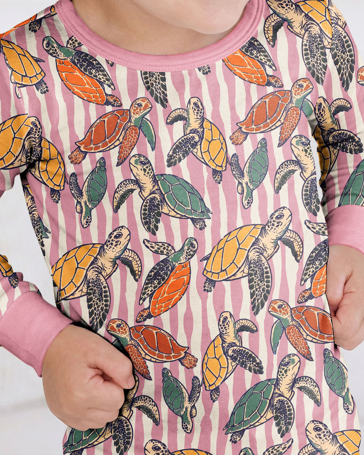 Turtle Bay Family Matching Bamboo Two Piece Long Sleeve Pajama Set