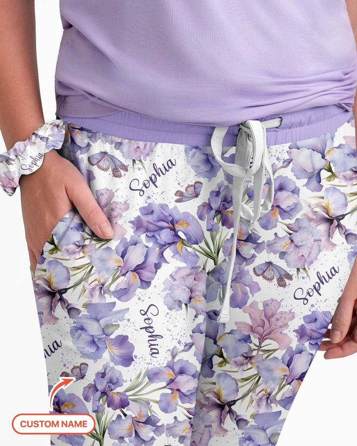 Custom Name Birth Month Flowers Bamboo Women Pajama Set