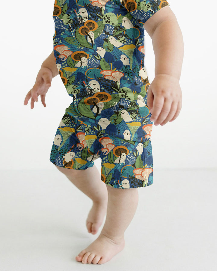 Ghost Forest Bamboo Two Piece Short Sleeve Shorts Pajama Set