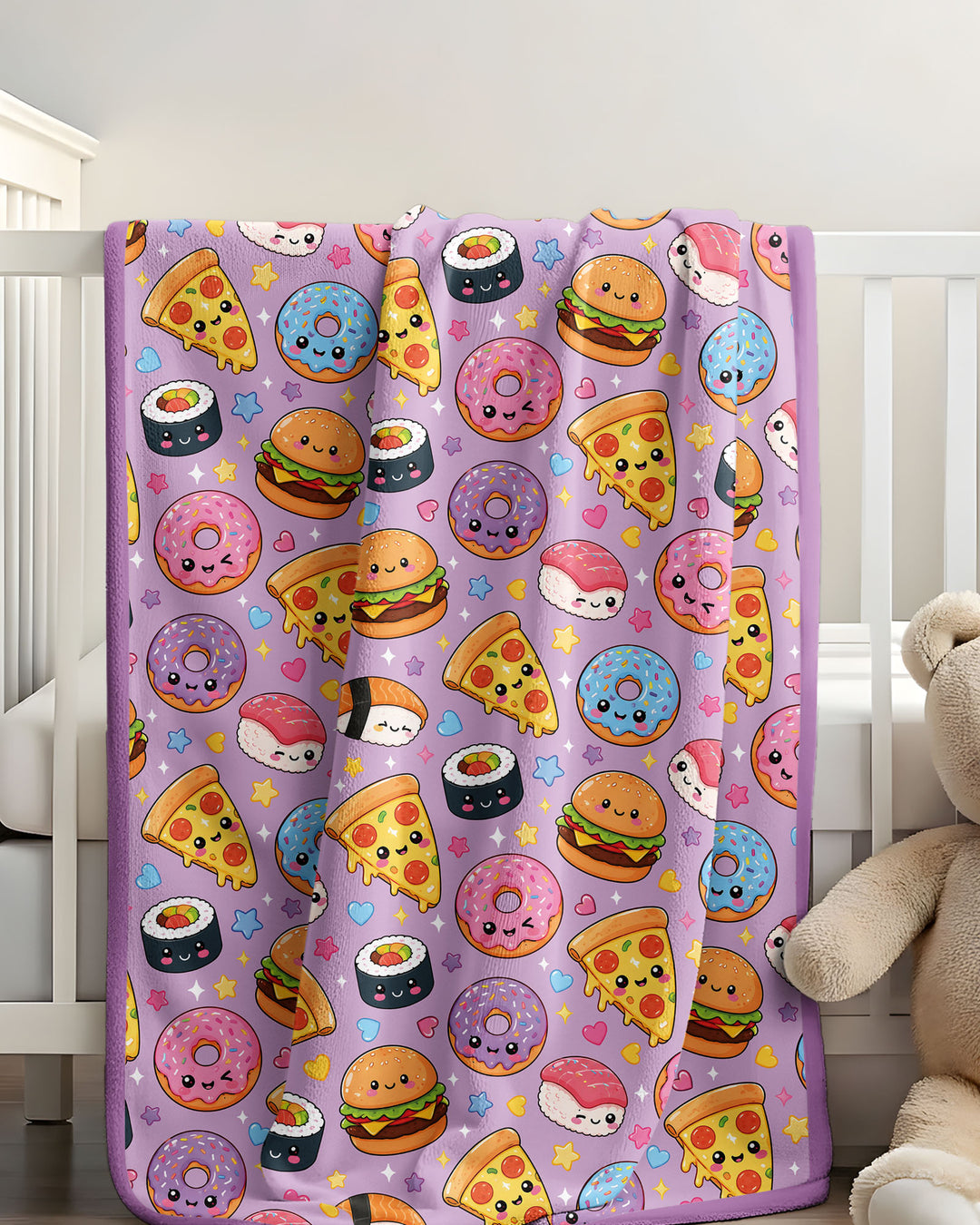 Kawaii Snack Party Bamboo Blanket