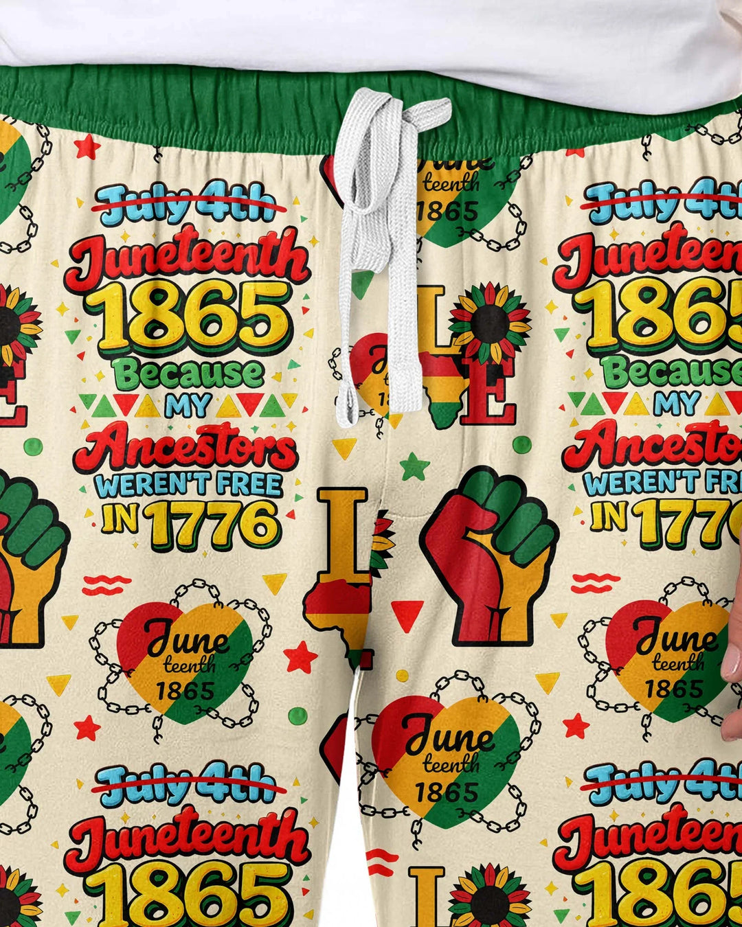 Juneteenth 1865 Because My Ancestors Weren't Free In 1776 Bamboo Men's Pajama Set