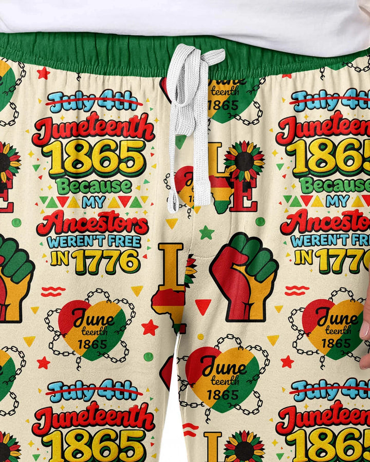 Juneteenth 1865 Because My Ancestors Weren't Free In 1776 Bamboo Men's Pajama Set