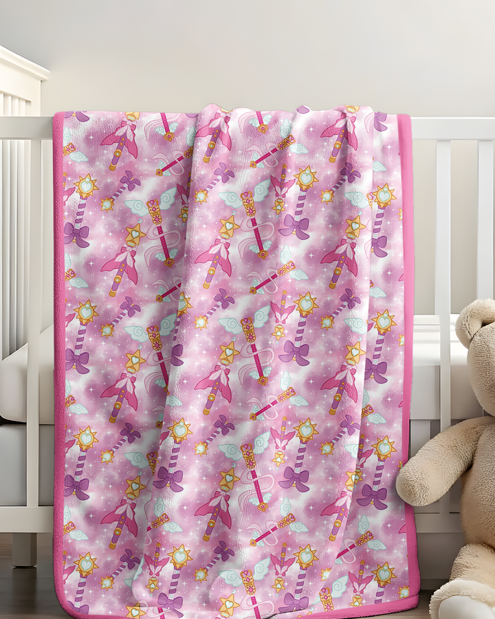 Kawaii Magical Girl Wand Bamboo Blanket