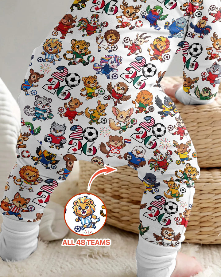 Kawaii Animals Soccer Tour 2026 Family Matching Bamboo Convertible Zippy