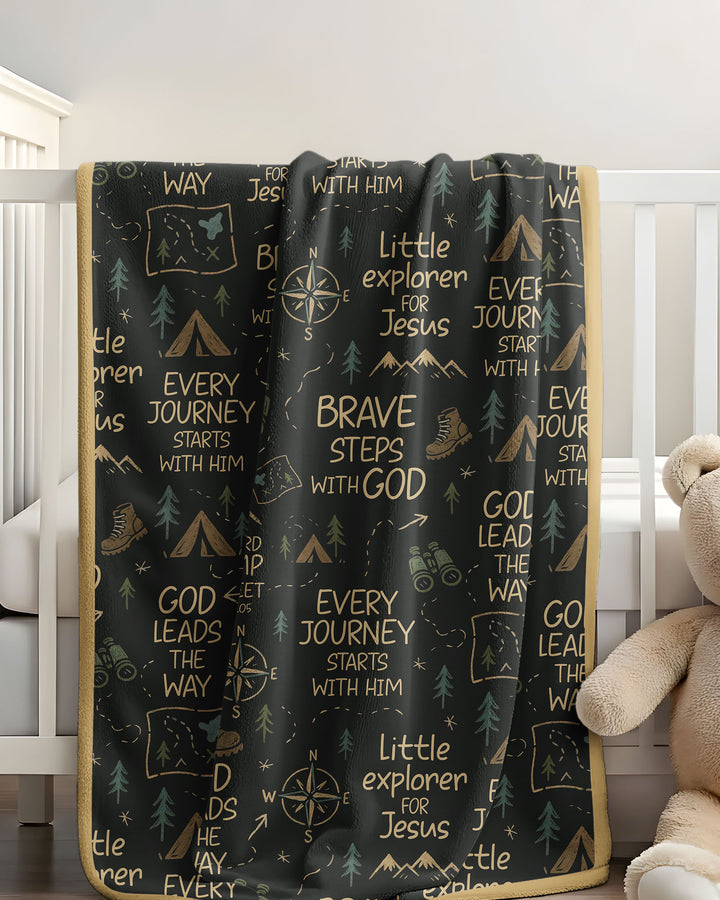 Little Explorer God Leads The Way Bamboo Blanket