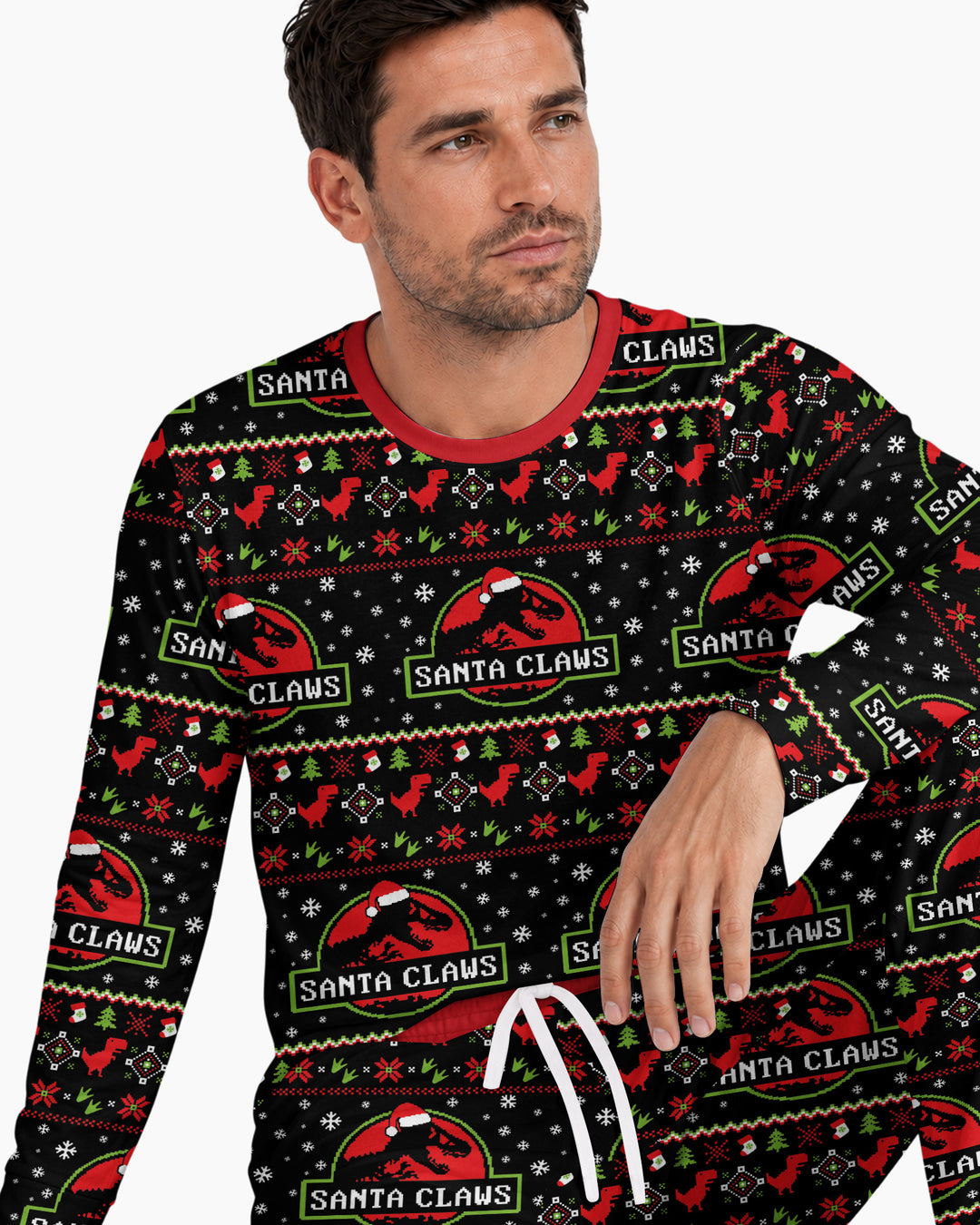 Santa Claws Christmas Bamboo Men's Pajama Set