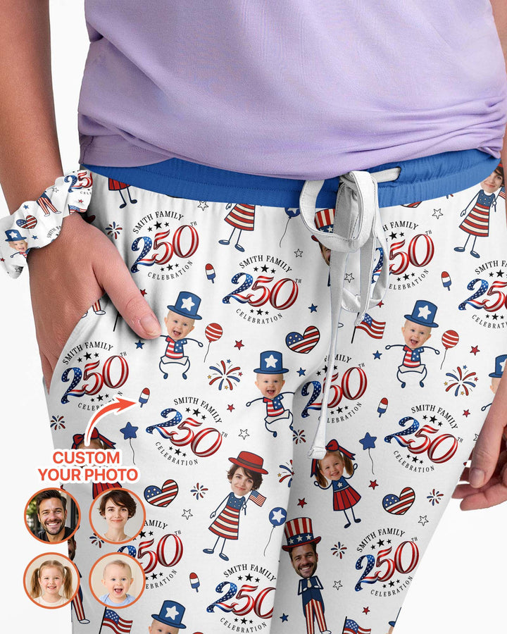 Custom Photo Smith Family Celebration Bamboo Women Pajama Set