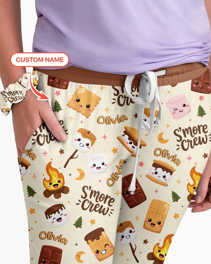 Custom Name Kawaii S'more Crew Family Matching Bamboo Women Pajama Set