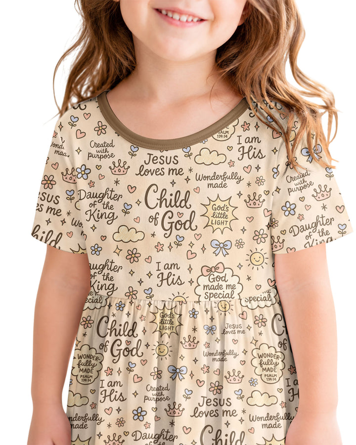 Child Of God Jesus Loves Me Bamboo Twirl Dress
