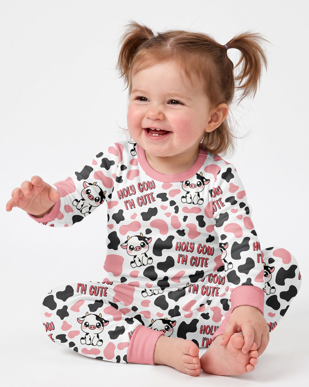 Holy Cow I'm Cute Bamboo Two Piece Long Sleeve Pajama Set