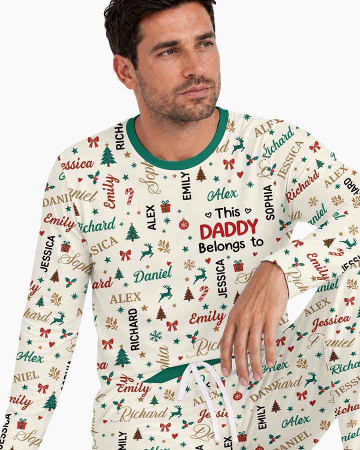 Custom Daddy Christmas Belongs To Bamboo Men's Pajama Set
