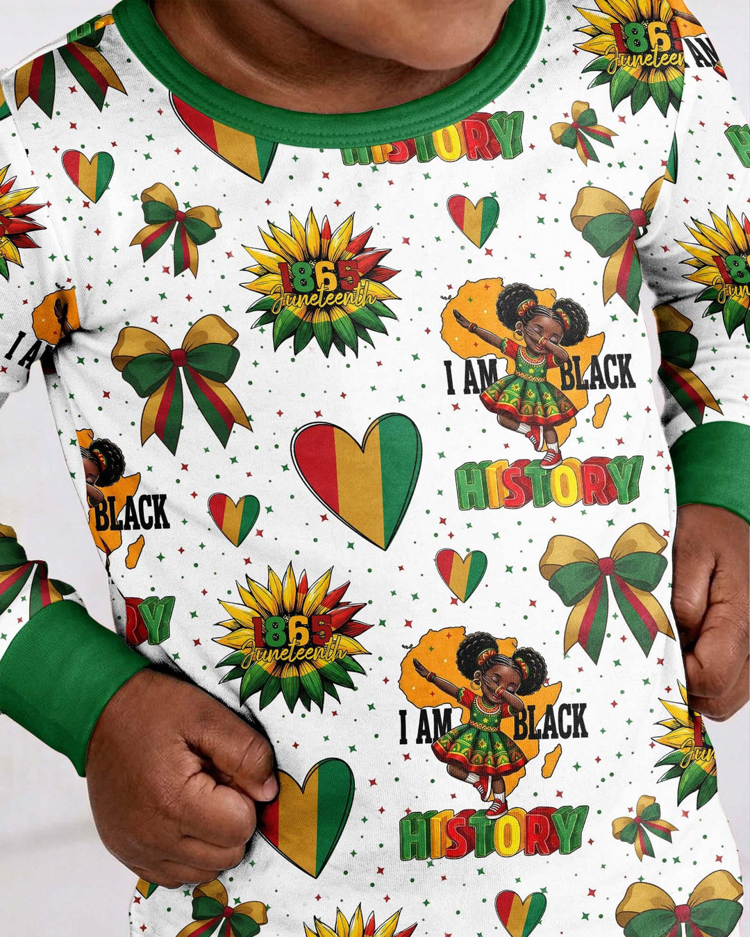 Juneteenth Girl I Am Black History Bamboo Two Piece Long Sleeve Pajama Set