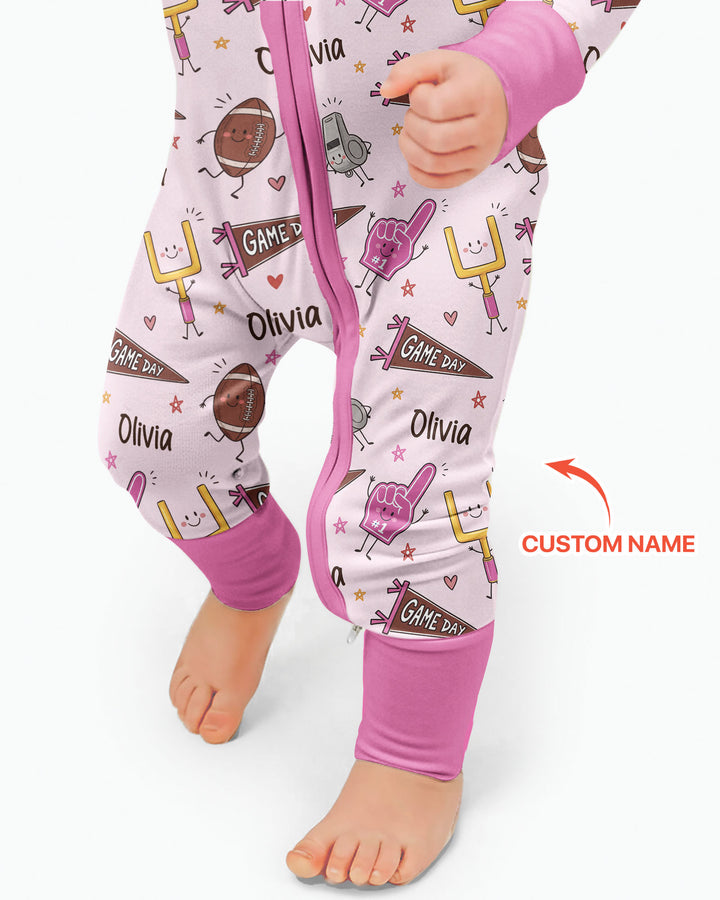 Custom Name Football Game Day Bamboo Convertible Zippy
