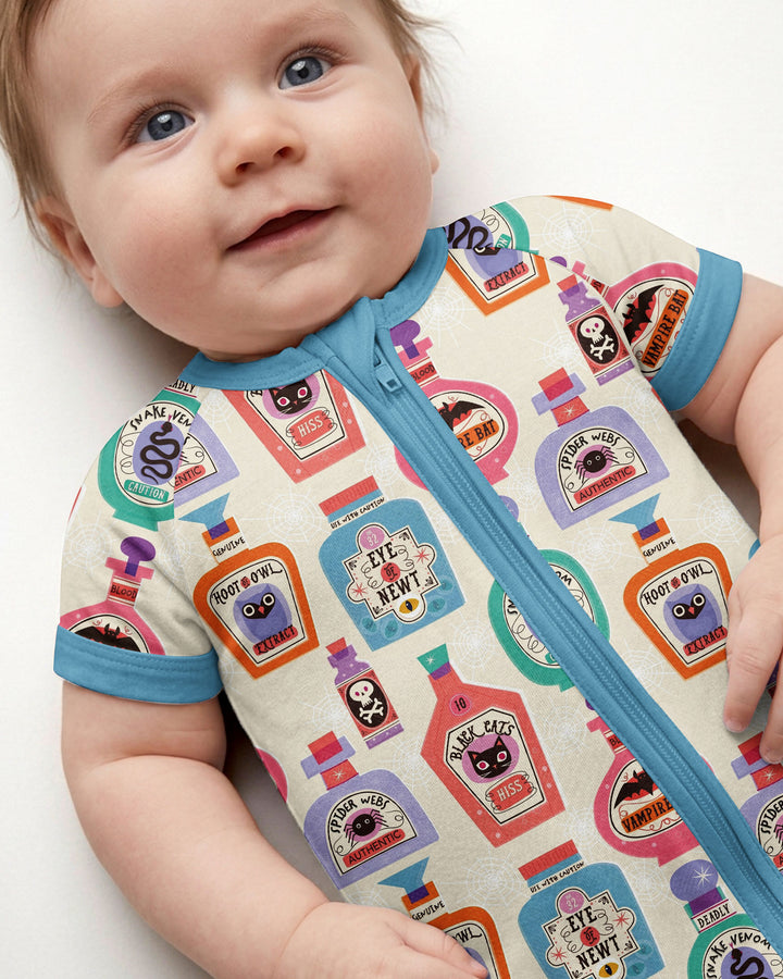 Retro Halloween Potions Bamboo Shorty Zippy