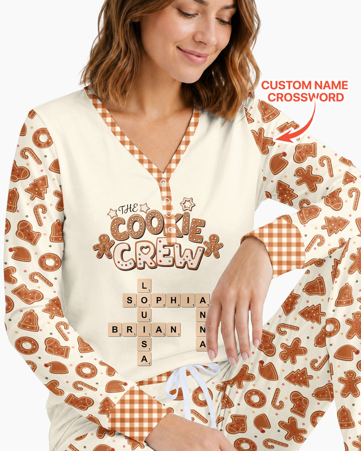 Custom Crossword Cookie Crew Bamboo Women Pajama Set
