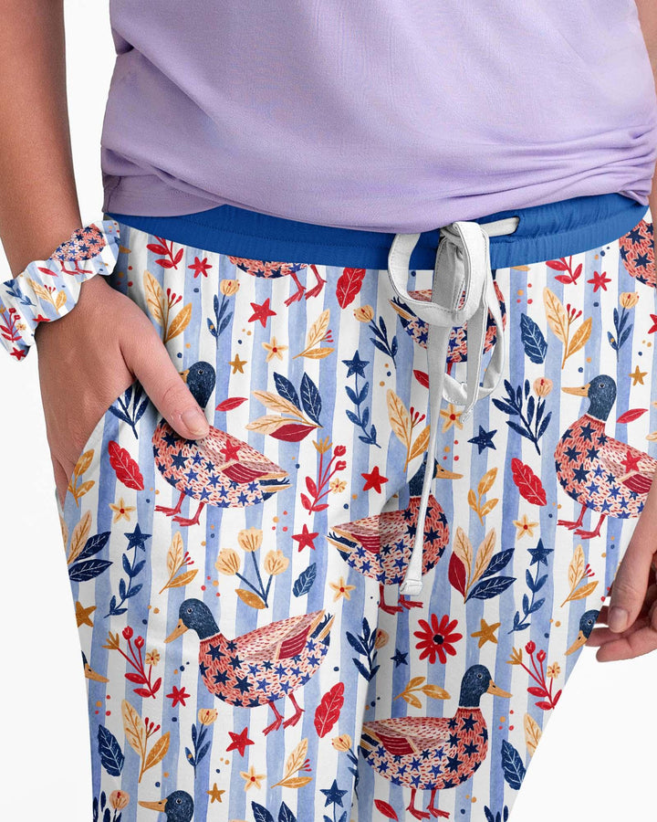 Patriotic Mallard Duck Bamboo Women Pajama Set