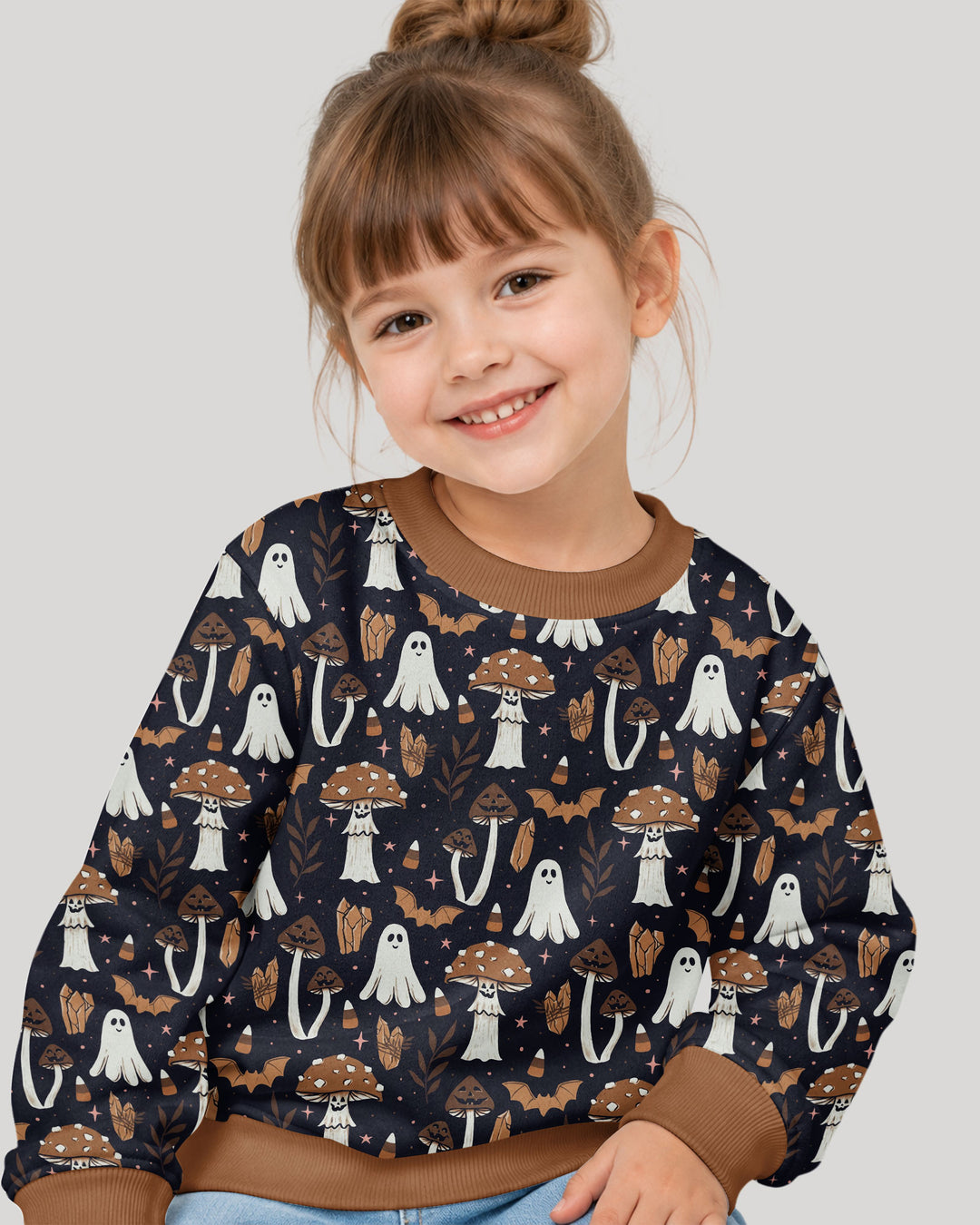 Retro Halloween Whimsy Bamboo Crewneck Sweatshirt