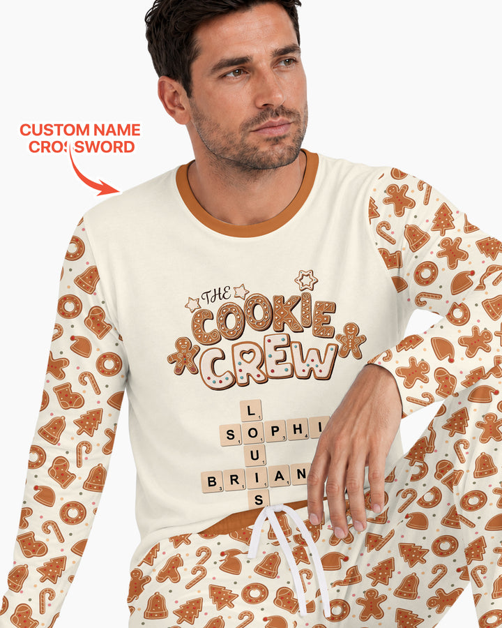 Custom Crossword Cookie Crew Bamboo Men's Pajama Set