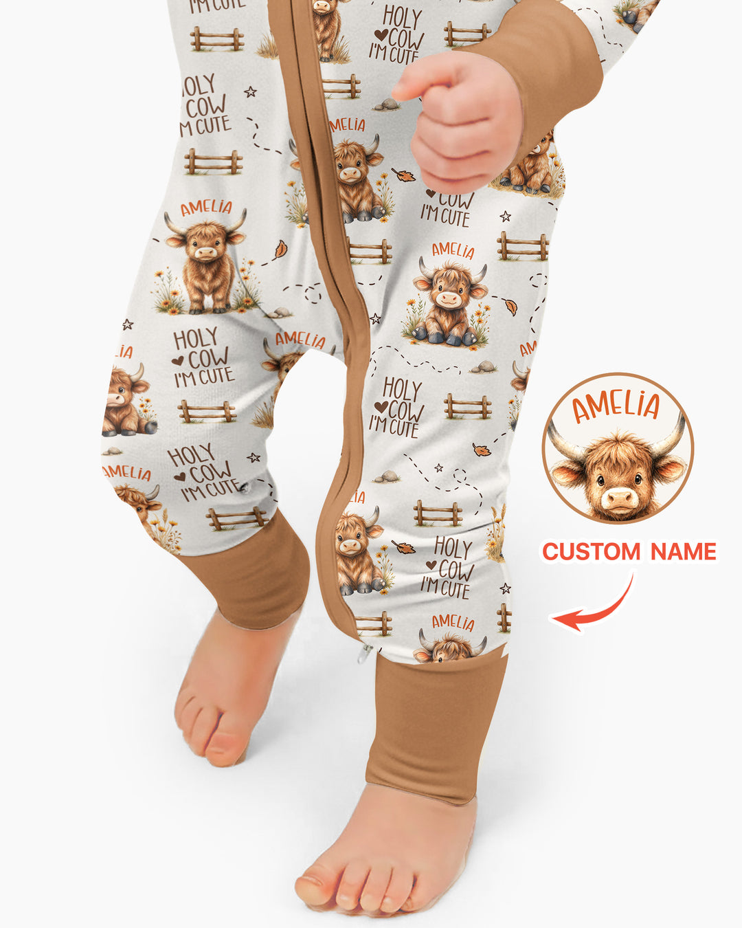Holy Cow I'm Cute Personalized Bamboo Convertible Zippy