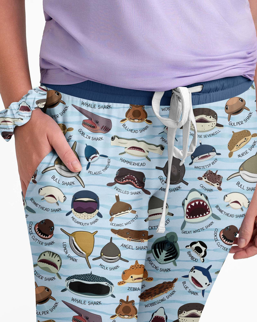 Shark Faces Bamboo Women Pajama Set