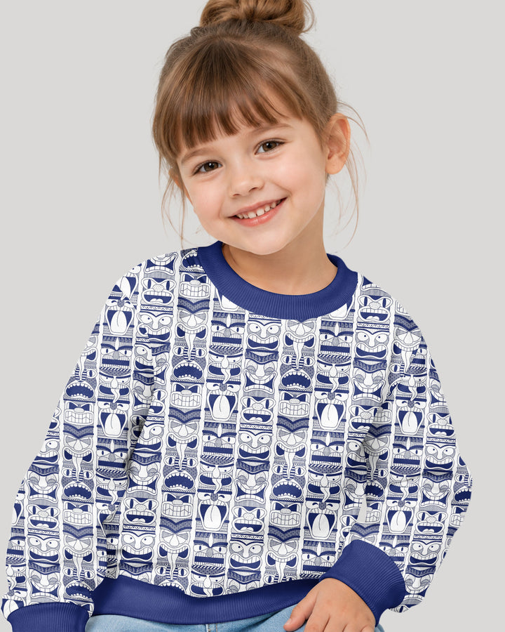 Friendly Totem Pole Figures Bamboo Crewneck Sweatshirt