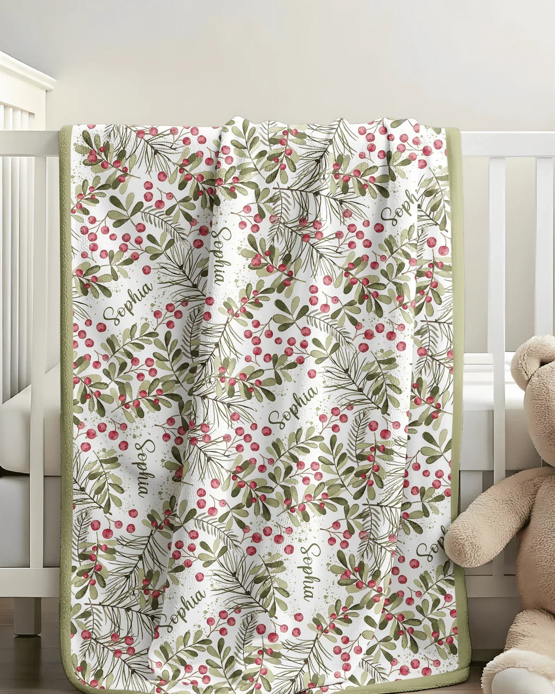 Custom Name Birth Month Flowers Bamboo Blanket