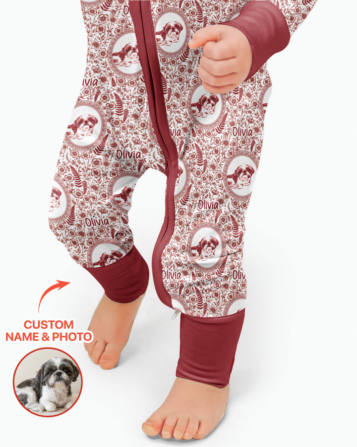 Custom Pet Photo Chinoiserie Garden Bamboo Convertible Zippy