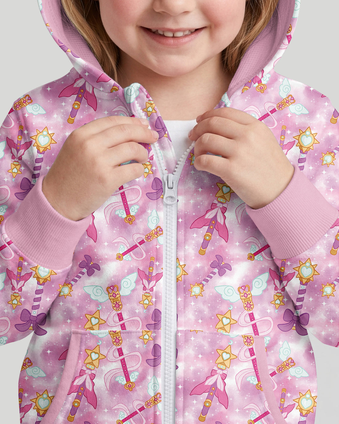 Kawaii Magical Girl Wand Bamboo Zip Hoodie