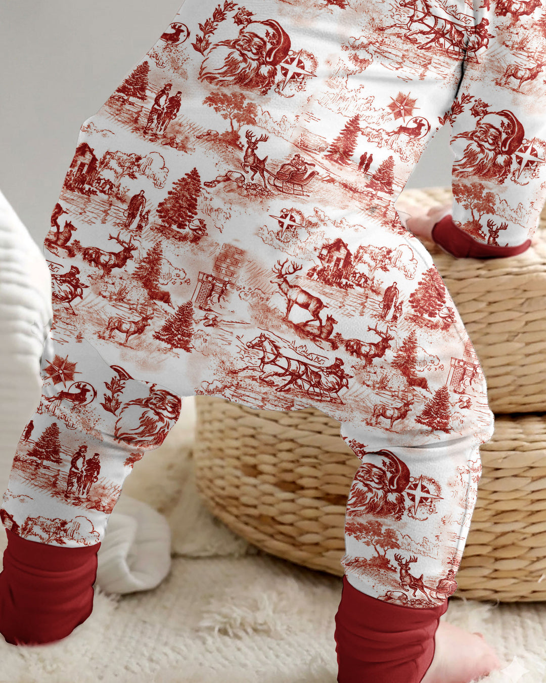 Merry Christmas Toile  Bamboo Convertible Zippy