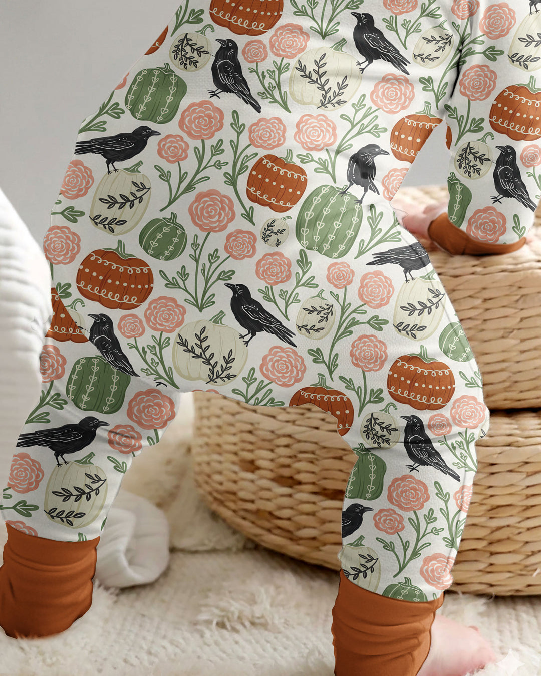 Country Crows with Mums and Pumpkins Bamboo Convertible Zippy