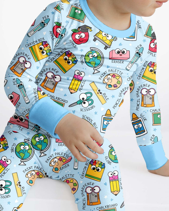 Happy School Pals  Bamboo Two Piece Long Sleeve Pajama Set