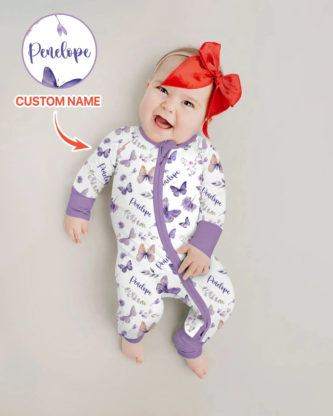 Custom Name Lilac Bloom Bamboo Convertible Zippy