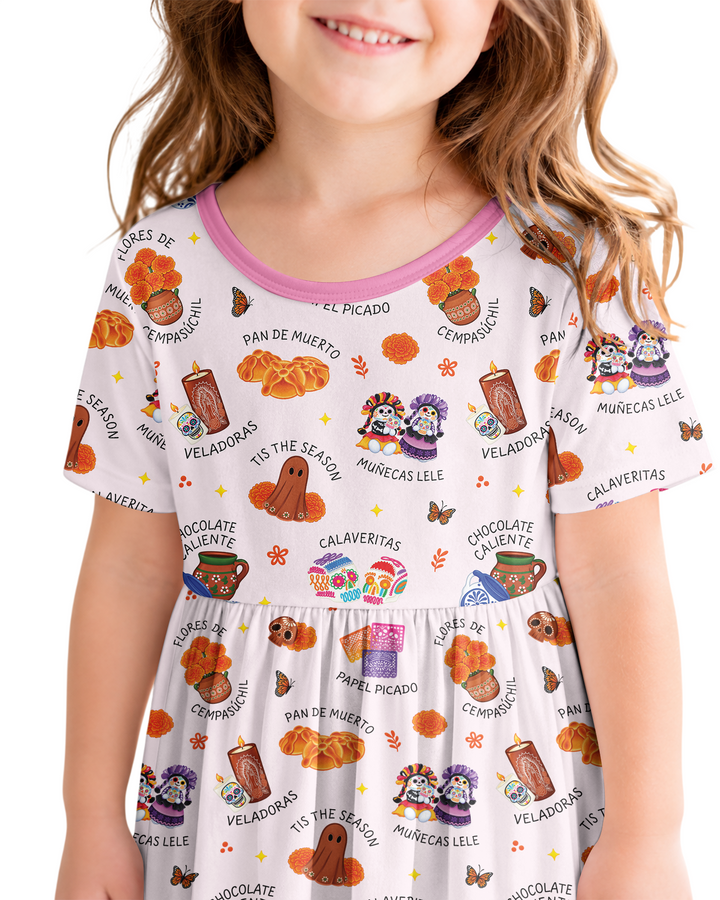 Tis the Dia De Muertos Season Bamboo Twirl Dress
