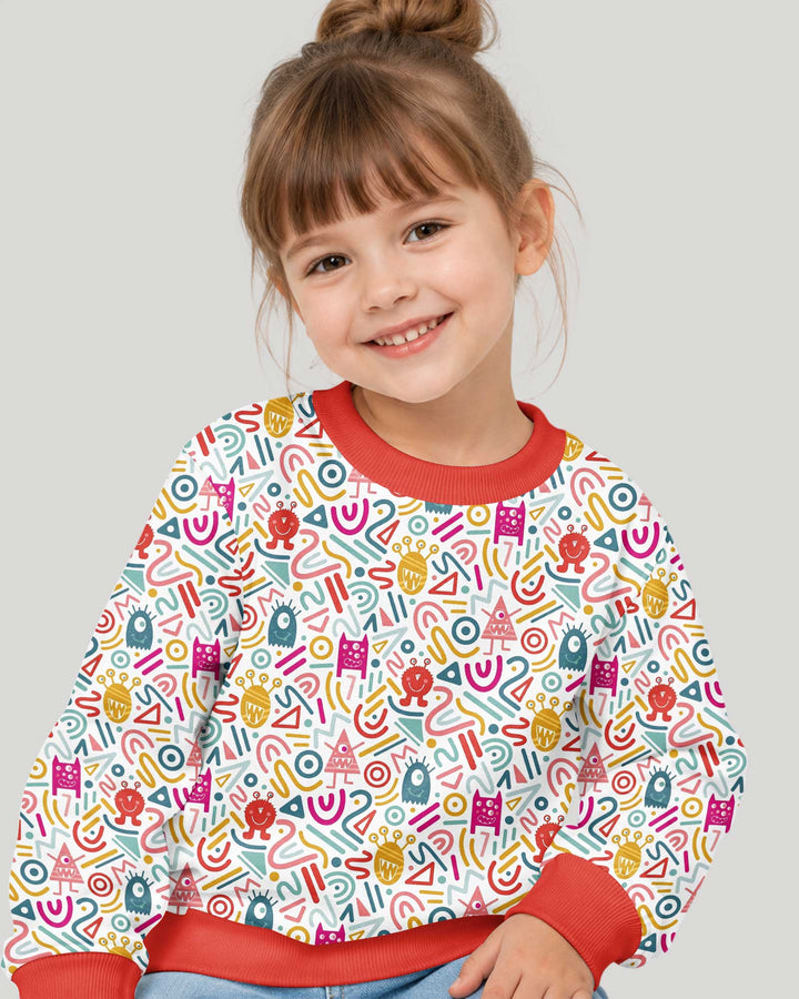 Rainbow Monster Party Bamboo Crewneck Sweatshirt