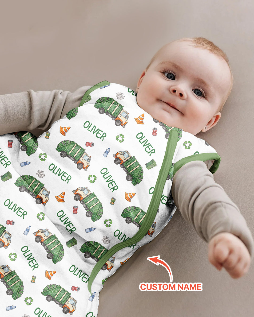 Custom Name Garbage Day Bamboo Sleep Bag
