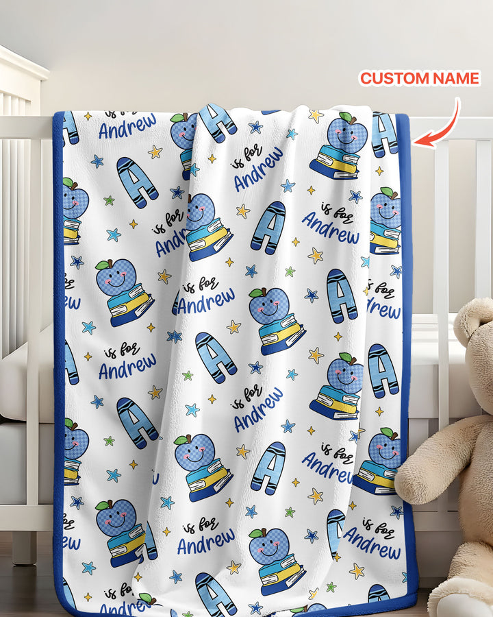 Custom Name Crayon Alphabet Bamboo Blanket