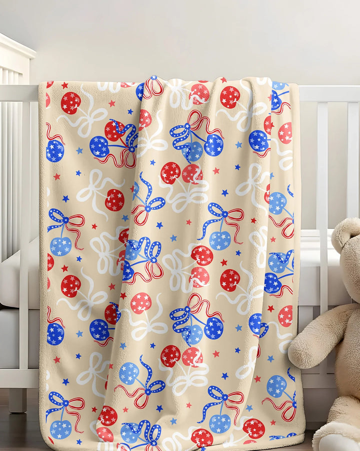 Cherry America 4th of July Bamboo Blanket
