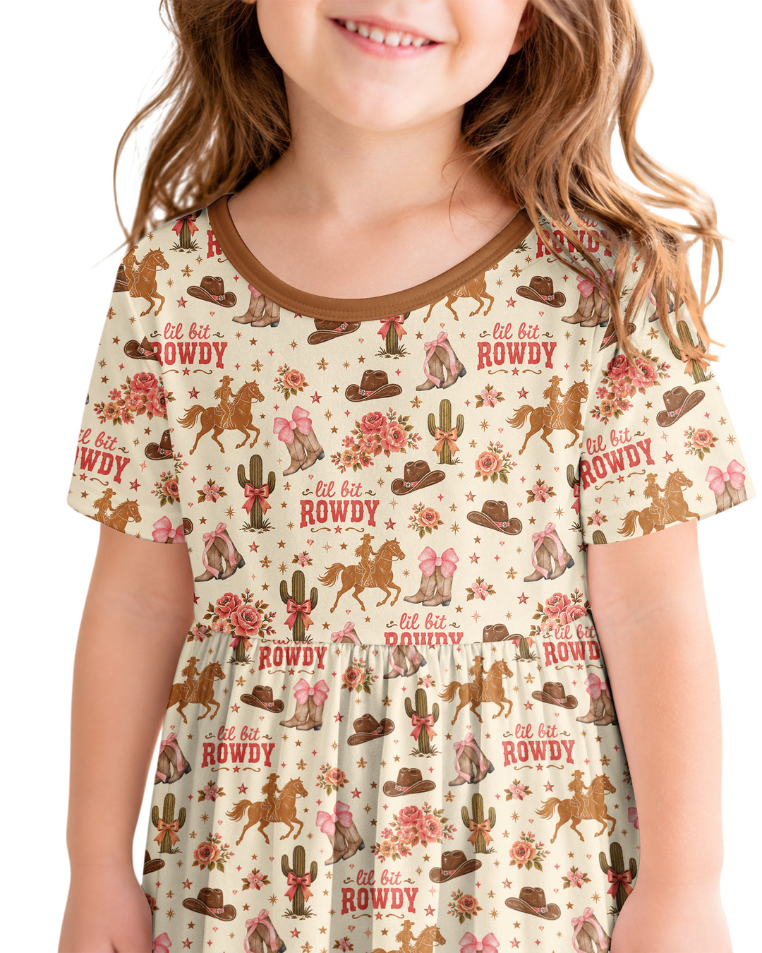 Coquette Cowgirl Lil Bit Rowdy Bamboo Twirl Dress