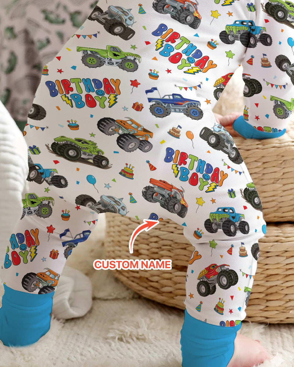 Monster Truck Birthday Boy Bamboo Convertible Zippy