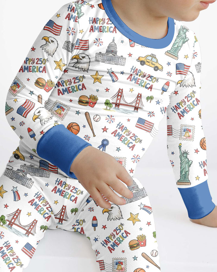 America 250 Celebration Bamboo Two Piece Long Sleeve Pajama Set
