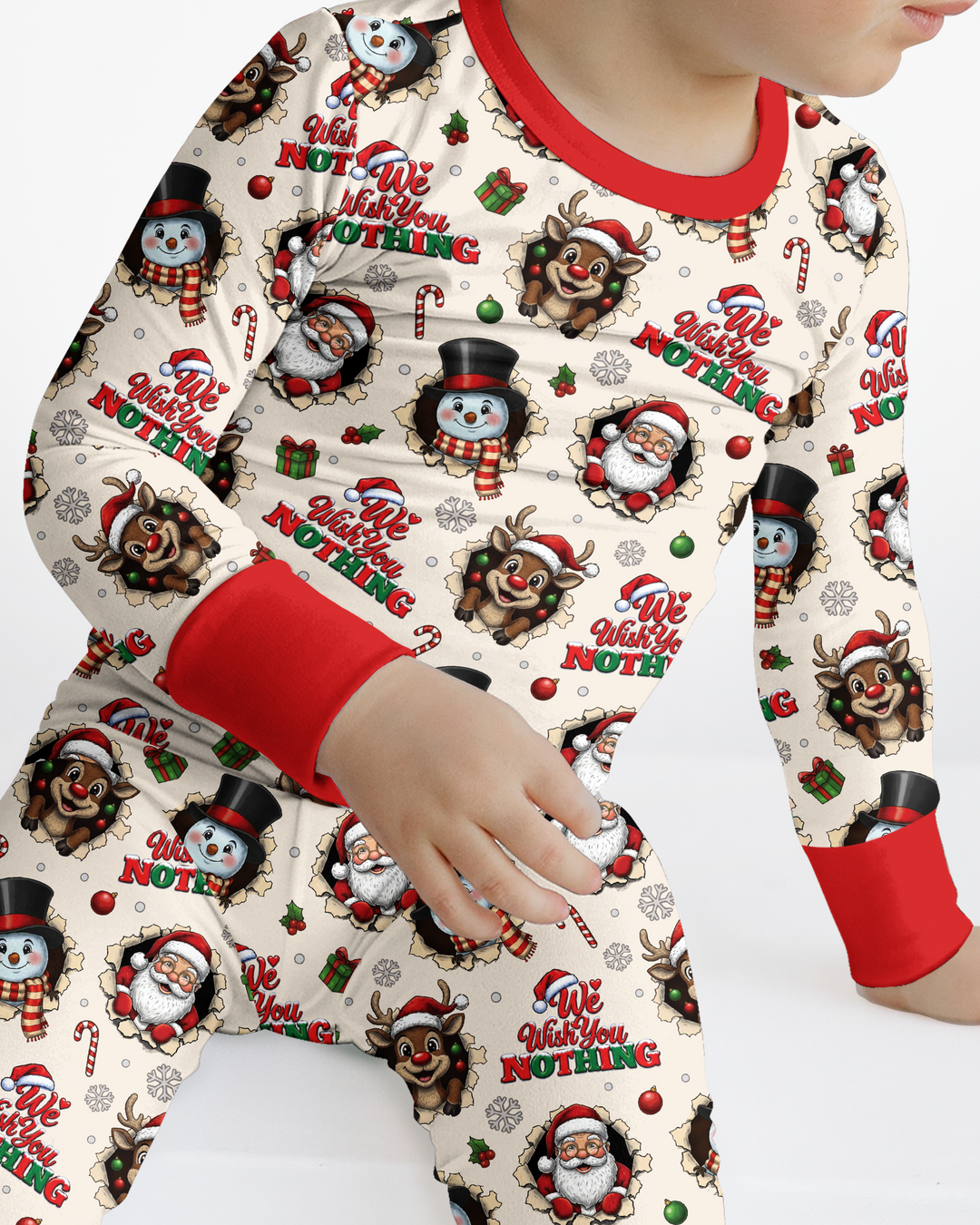 Funny Butt Christmas Squad Bamboo Two Piece Long Sleeve Pajama Set