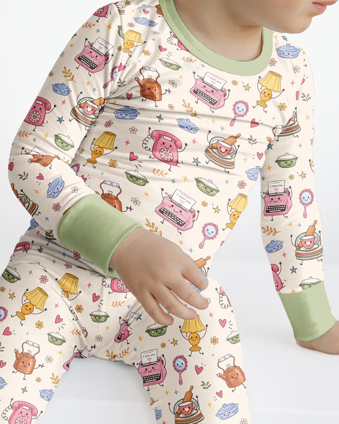 Template Bamboo Two Piece Long Sleeve Pyjamas Set