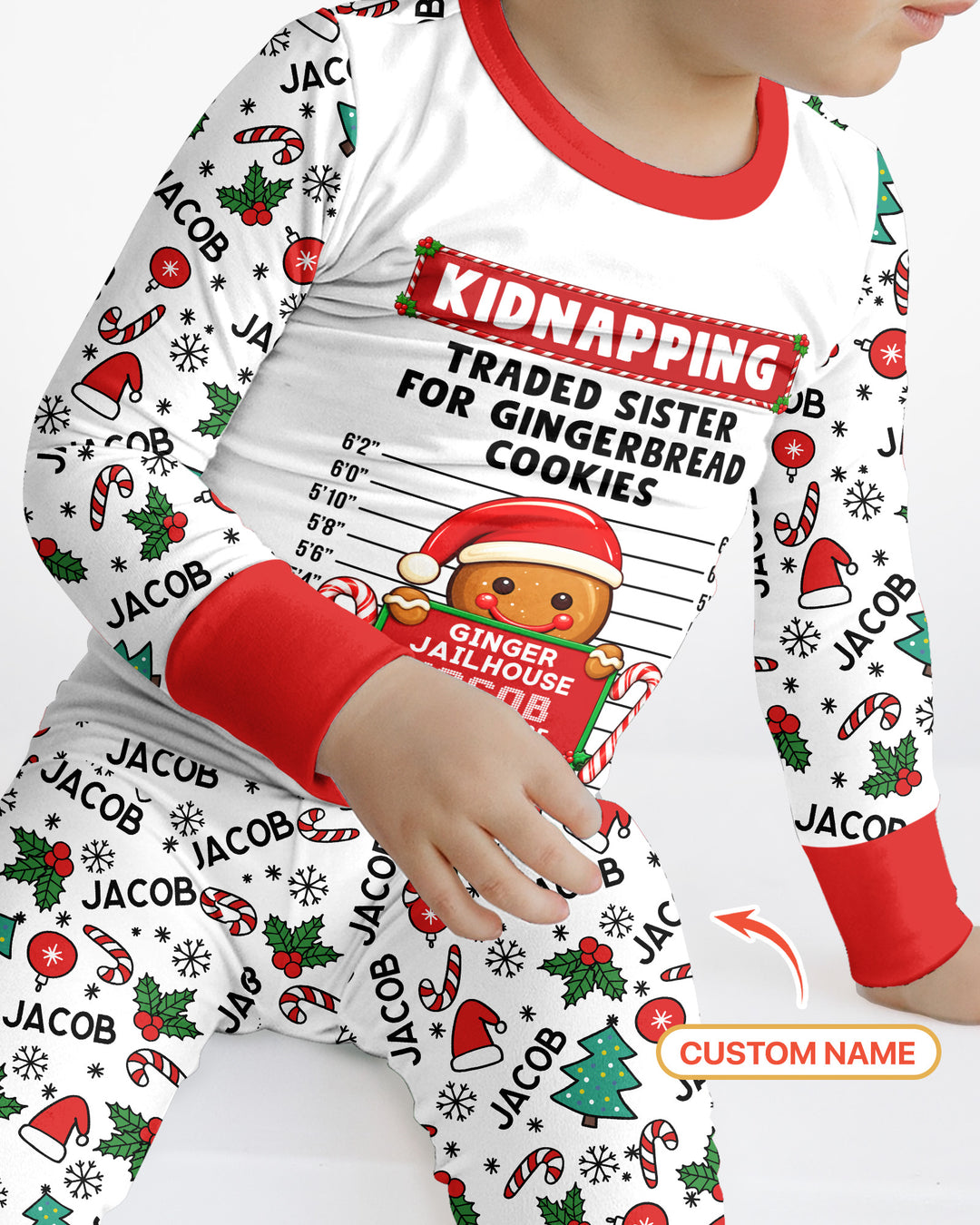 Funny Christmas Family Matching Bamboo Two Piece Long Sleeve Pajama Set