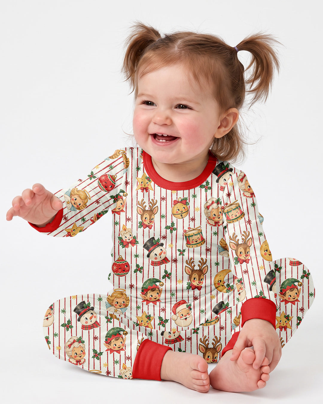 Vintage Christmas Bamboo Two Piece Long Sleeve Pajama Set