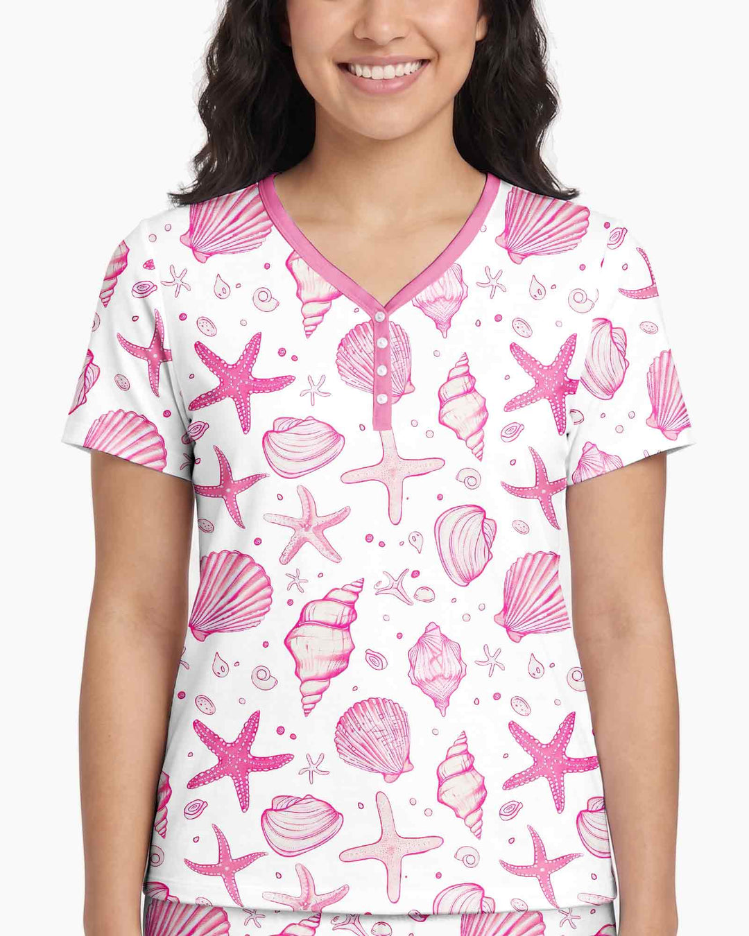 Coastal Charm Family Matching Bamboo Women Short Sleeve Short Pajama Set